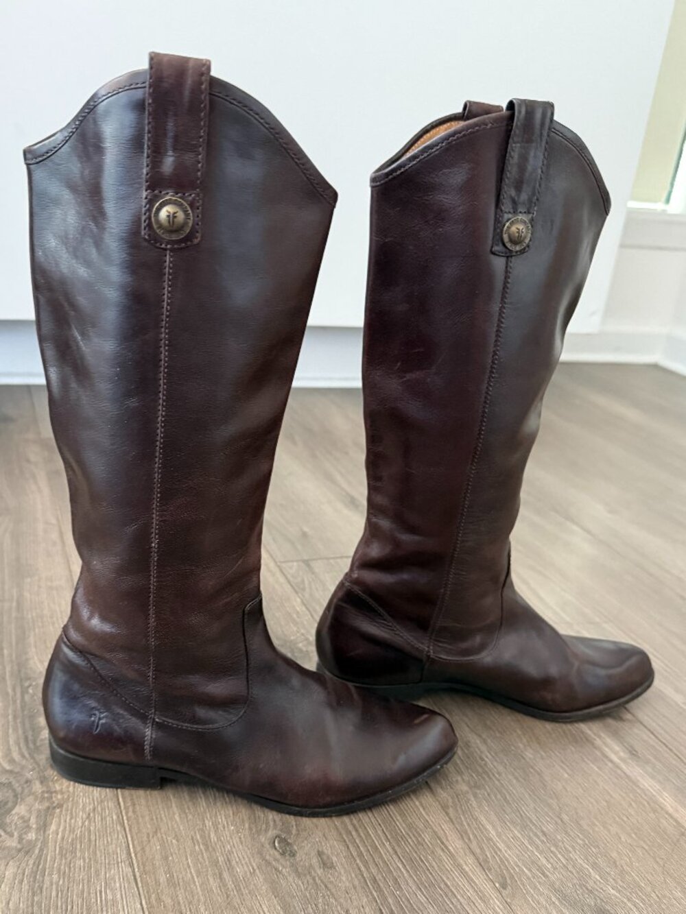 Frye Cindy Pull-On Riding Boots Dark Brown Size 8